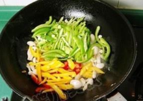 蚝油彩椒白玉菇