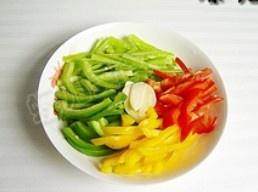 蚝油彩椒白玉菇