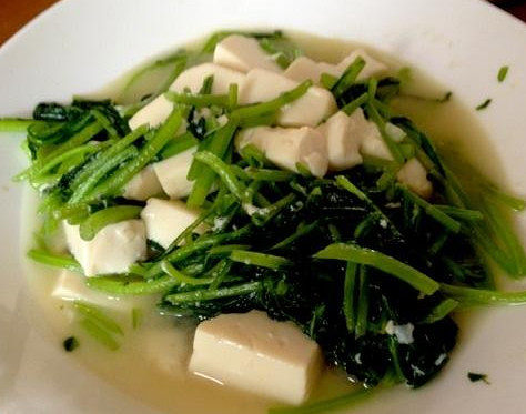 蒿子杆炖豆腐