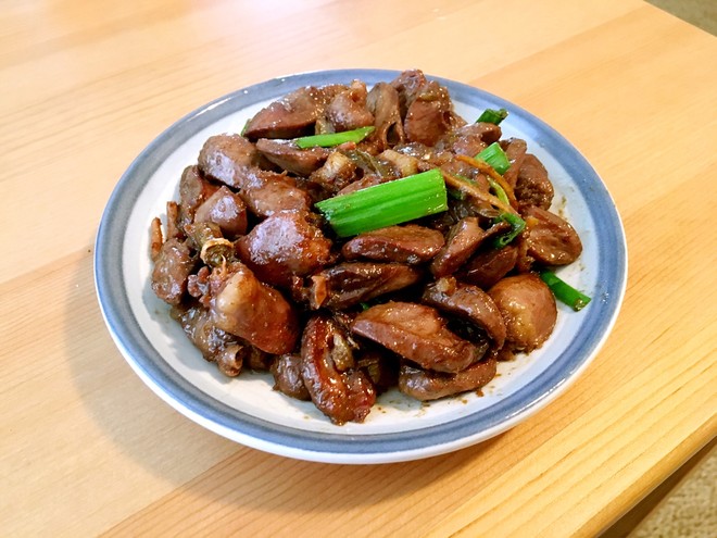 葱爆孜然鸡心