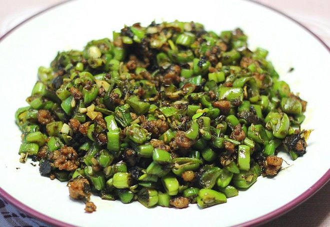干煸榄菜肉末豆角