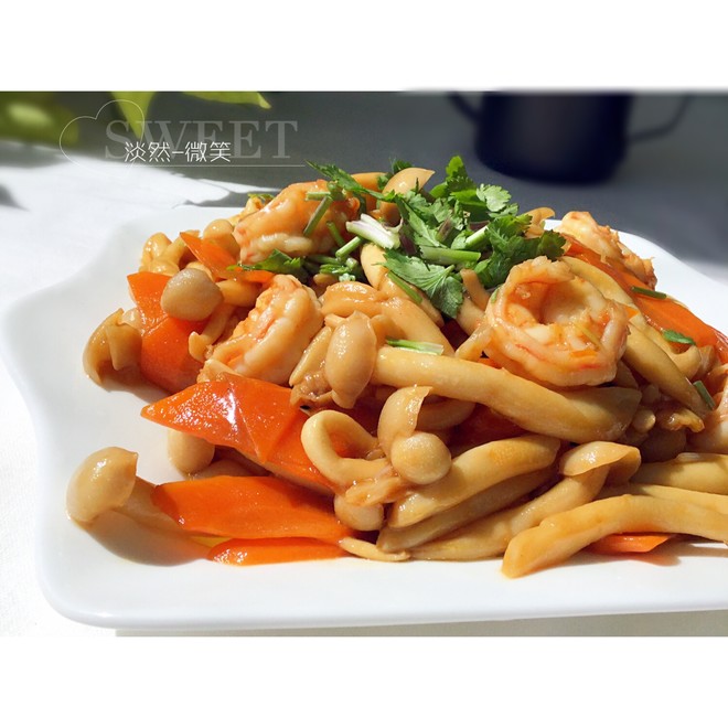 耗油虾仁白玉菇（快手小炒）