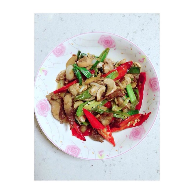 双孢菇炒肉