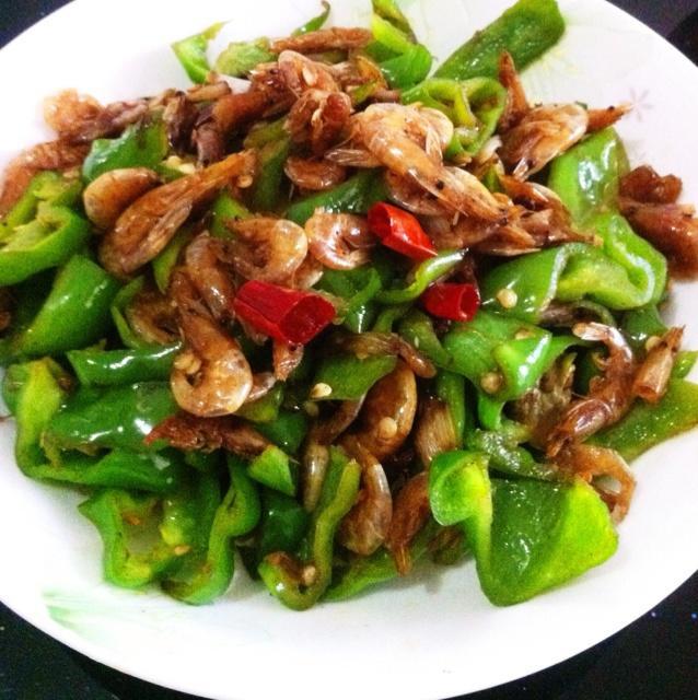 青椒炒干虾