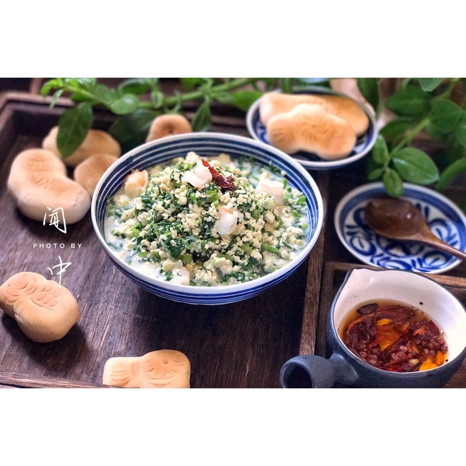 茼蒿小豆腐一五分钟美食