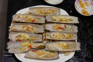 蛏子清洗和清蒸的完美教程