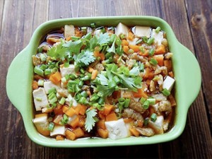 虾干蒸豆腐
