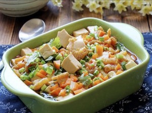 虾干蒸豆腐