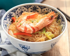 粉丝煲～虾干白菜粉丝煲