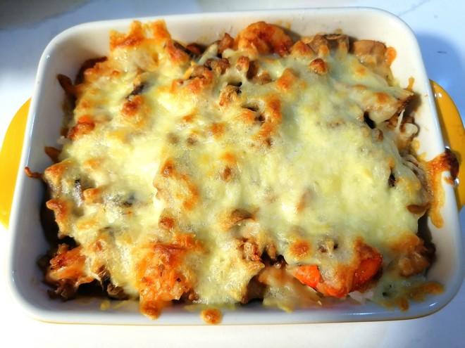 海虾白蘑焗饭