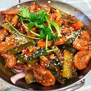 干锅香辣基围虾