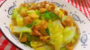 鱿鱼干炒高丽菜