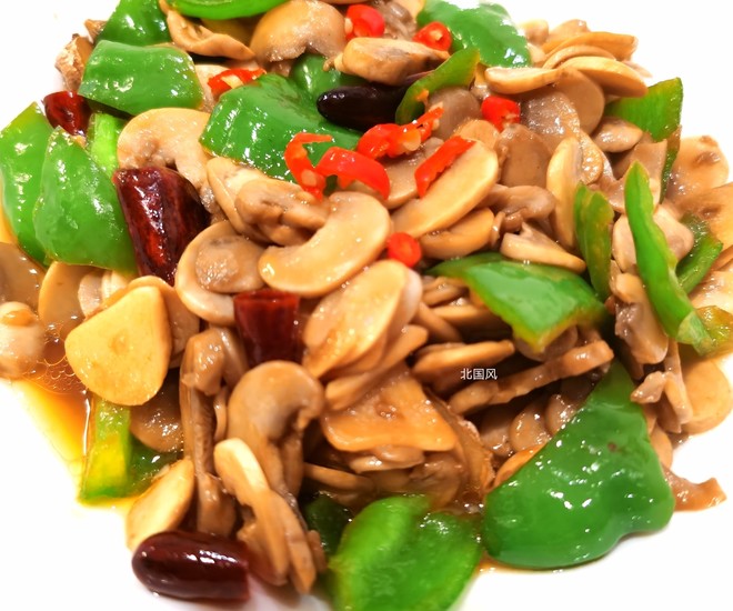 素炒鲜口蘑（白蘑菇），快手家常菜