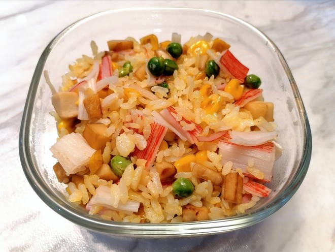 白灵菇蟹柳金包银炒饭??人生到达了巅峰