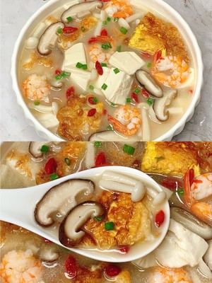 饱腹掉称✅鲜美浓郁的三鲜菌菇汤！