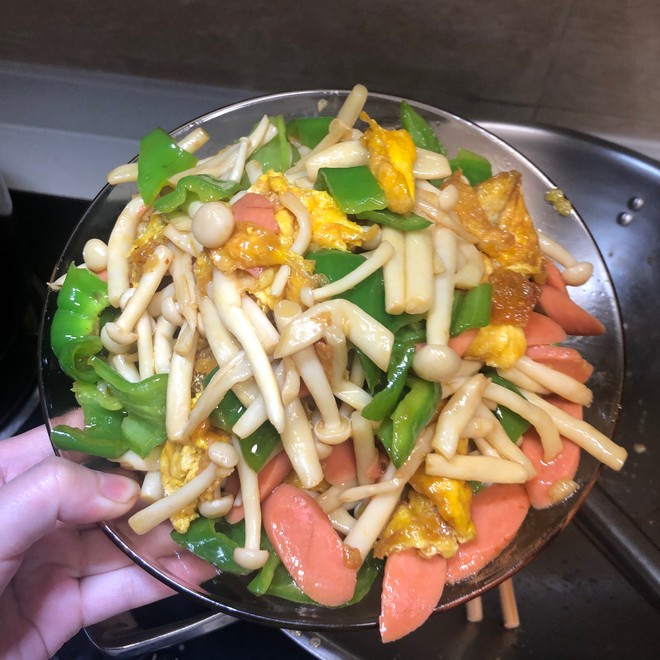 素炒白玉菇