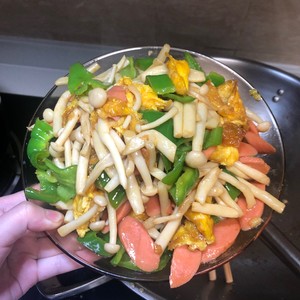 素炒白玉菇