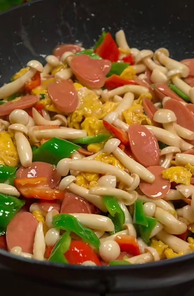 白玉菇炒火腿