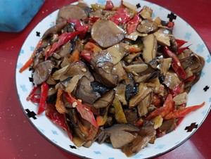 炒黑牛肝菌