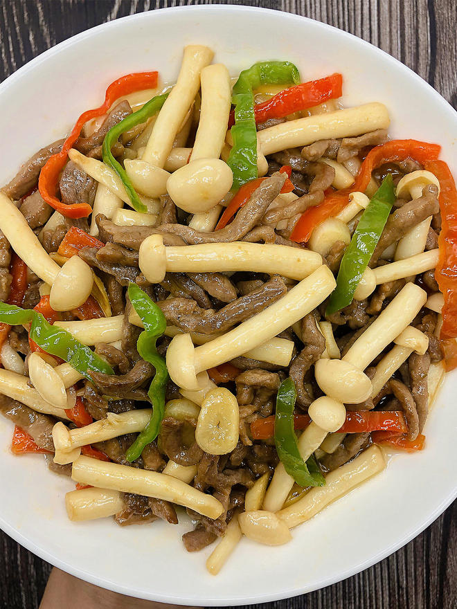 家常小炒‼️海鲜菇炒肉丝?