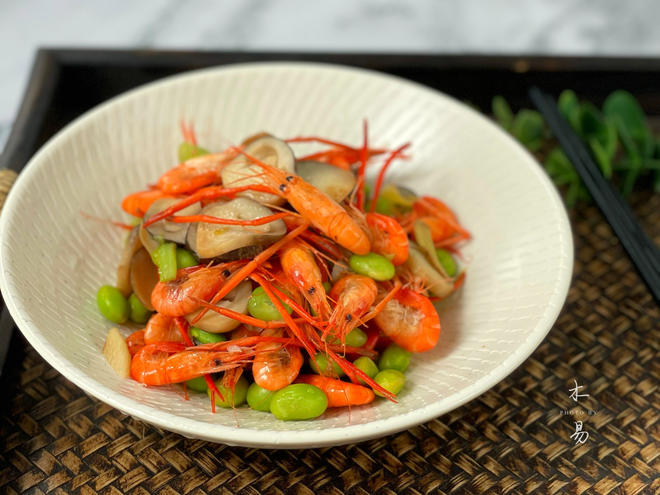 草菇毛豆炒河虾