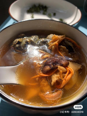 茶树菇虫草乌鸡汤
