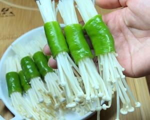 青椒卷金针菇，无敌下饭