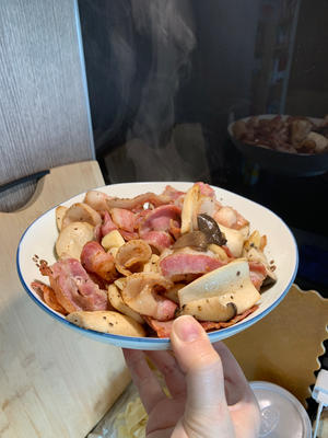 培根炒杏鲍菇