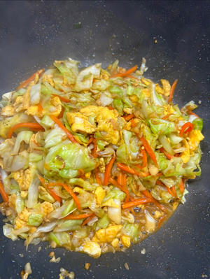 包菜炒鸡蛋