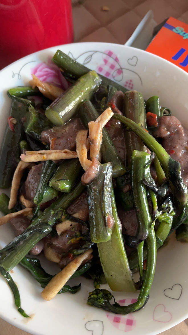 糍粑炒红菜苔