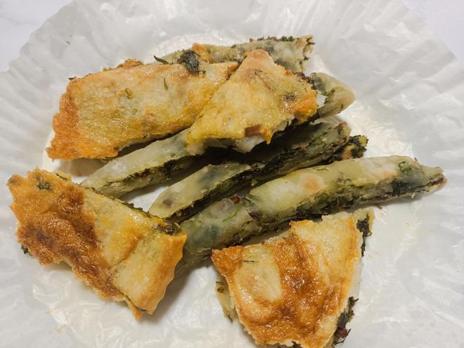 春天的味道——芦蒿叶豆干饼