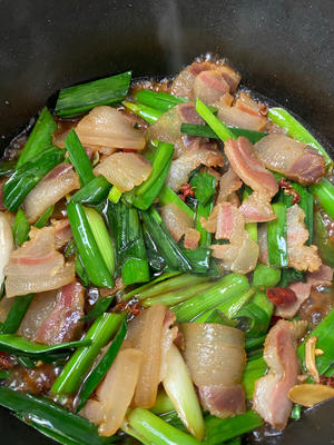 好吃下饭菜青蒜炒腊肉