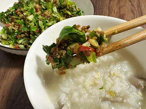肉沫炒芥兰