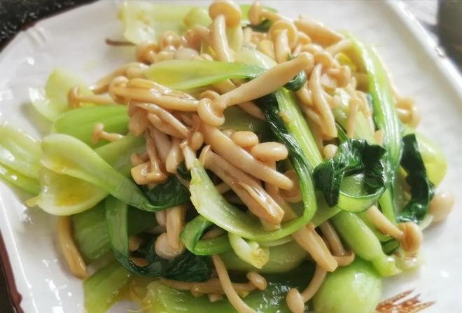 油菜炒蘑菇