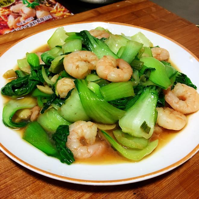 虾仁炒油菜