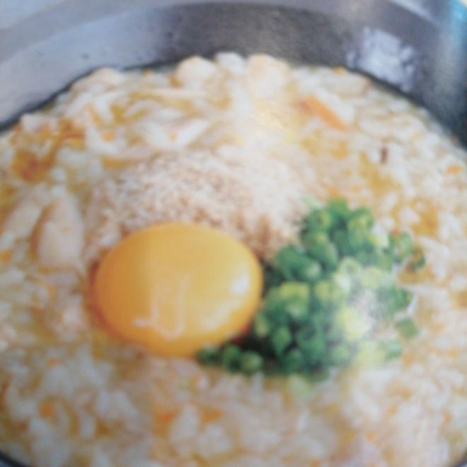 蔬菜鸡肉粥-拌生菜-拌鱼肠酱