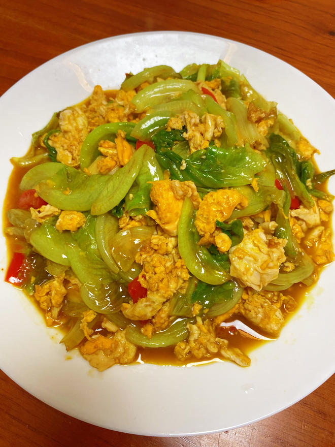 生菜炒鸡蛋很下饭?️