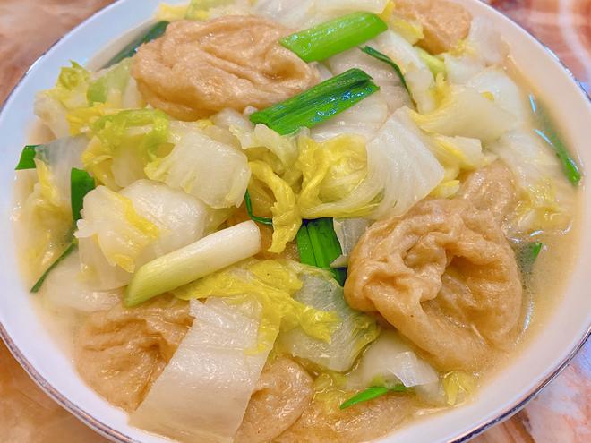 娃娃菜炒油面筋