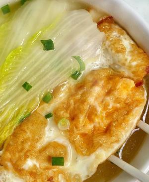 娃娃菜煎荷包蛋汤