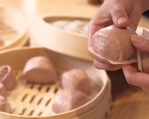 【覆盆子果酱刀切馒头/玫瑰馒头】压面机做光洁馒头技术总结