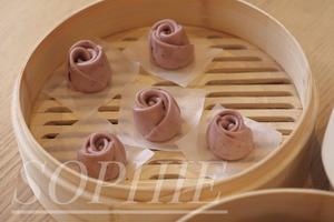 【覆盆子果酱刀切馒头/玫瑰馒头】压面机做光洁馒头技术总结