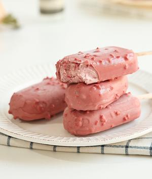 覆盆子/树莓脆皮冰淇淋🍦/高颜值少女心