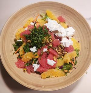 西柚柑橘芝麻菜沙拉佐乳清干酪萨拉塔 Citrus Salad with Arugula &amp; Ricotta Salata