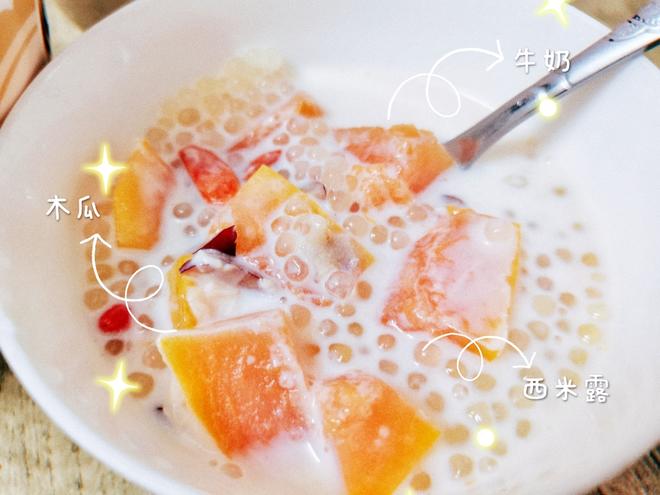 西米露木瓜炖牛奶