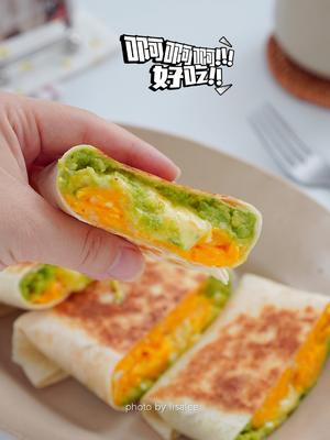 减脂健康早餐🥑芝士牛油果鸡蛋卷饼
