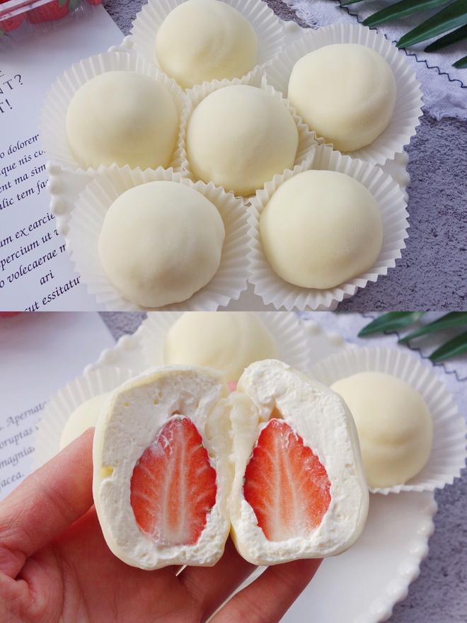 免烤箱❗️香甜软糯❗️一次成功的草莓雪媚娘🍓