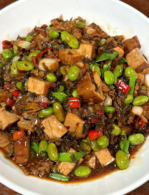 梅干菜炒毛豆