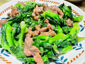 快手菜：菜苔炒牛肉