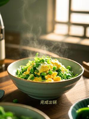 豌豆苗炒鸡蛋|春日清新小炒