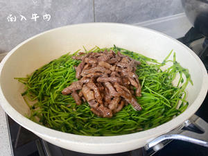 豆苗炒牛肉